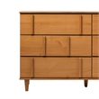 Pemberly Row Modern Detailed 6-Drawer Solid Wood Dresser 60 Inch Caramel