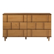 Pemberly Row Modern Detailed 6-Drawer Solid Wood Dresser 60 Inch Caramel