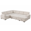 Pemberly Row U-Shaped Sleeper Sectional Sofa Pull Out Bed Storage Chaise Sofabed