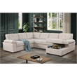 Pemberly Row U-Shaped Sleeper Sectional Sofa Pull Out Bed Storage Chaise Sofabed