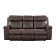 Pemberly Row Polyester Fabric Sofa with Dual Recliner in Mocha