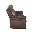 Pemberly Row Polyester Fabric Sofa with Dual Recliner in Mocha