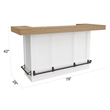 Pemberly Row Modern Wood Bar with Quartz Insert in White/Natural