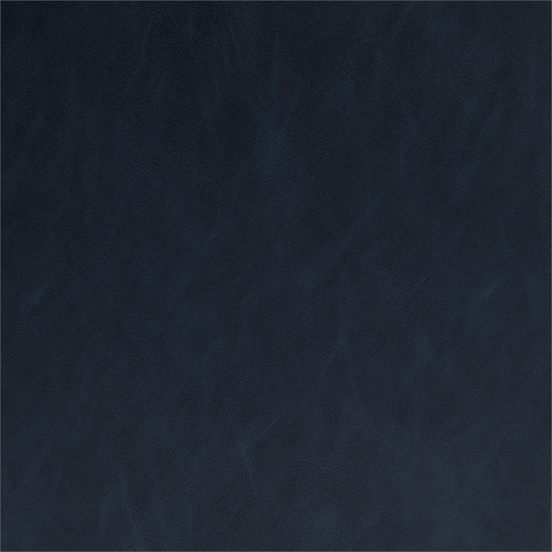 Pemberly Row Stationary Arm Chair in Navy Blue Faux Leather Upholstery