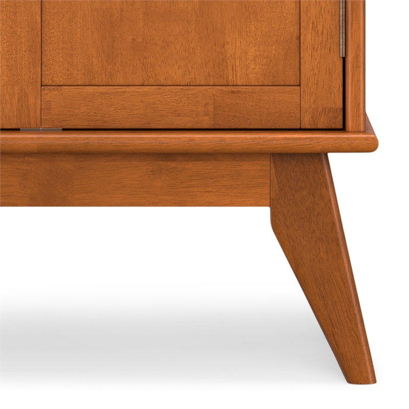 Pemberly Row SOLID HARDWOOD Mid Century 32 inch Wide Bar Cabinet in Teak Brown