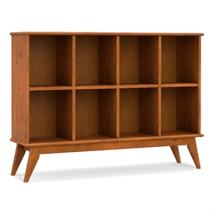 Pemberly Row SOLID HARDWOOD 57 &quotWide 8 Cube Storage Sofa Table in Teak Brown