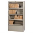 Pemberly Row 36-in Wide 5 Drawer Lateral Filing Cabinet. Roll-out Shelves. Beige