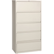Pemberly Row 36-in Wide 5 Drawer Lateral Filing Cabinet. Roll-out Shelves. Beige
