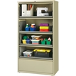 Pemberly Row 36-in Wide 5 Drawer Lateral Filing Cabinet. Roll-out Shelves. Beige