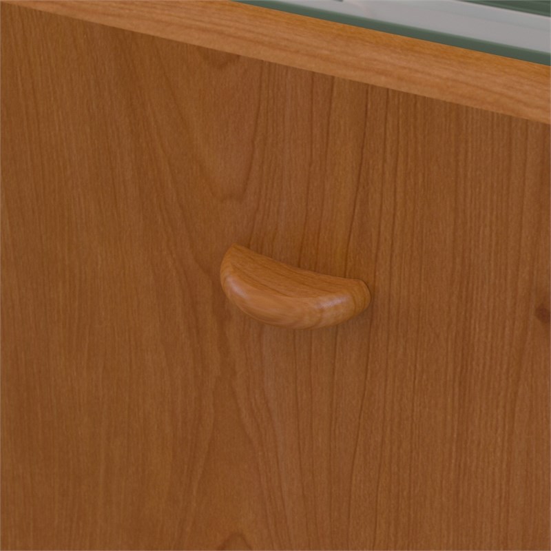 Pemberly Row 36W Desk with Drawers in Natural Cherry and Slate - Engineered Wood