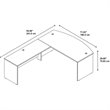 Pemberly Row 72W Bow Front L Desk with 60W Return in Mocha Cherry