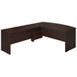 Pemberly Row 72W Bow Front L Desk with 60W Return in Mocha Cherry