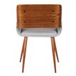 Pemberly Row Modern Fabric Dining Chair in Walnut Wood and Gray