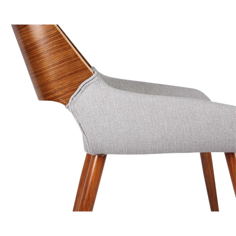 Pemberly Row Modern Fabric Dining Chair in Walnut Wood and Gray