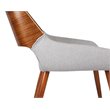 Pemberly Row Modern Fabric Dining Chair in Walnut Wood and Gray