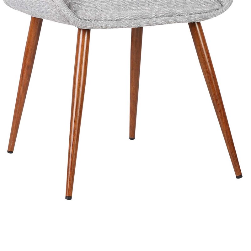 Pemberly Row Modern Fabric Dining Chair in Walnut Wood and Gray