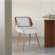 Pemberly Row Modern Fabric Dining Chair in Walnut Wood and Gray