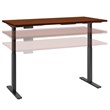 Pemberly Row 60W x 30D Adjustable Desk in Hansen Cherry - Engineered Wood