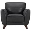 Pemberly Row Contemporary Leather Accent Chair in Black and Brown