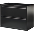 Pemberly Row 36-in Wide Metal 2 Drawer Lateral Filing Cabinet Black
