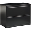 Pemberly Row 36-in Wide Metal 2 Drawer Lateral Filing Cabinet Black