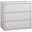 Pemberly Row 42-in Wide Metal 3 Drawer Lateral Filing Cabinet Light Gray