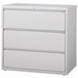 Pemberly Row 42-in Wide Metal 3 Drawer Lateral Filing Cabinet Light Gray