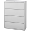 Pemberly Row 42-in Wide Metal 4 Drawer Lateral Filing Cabinet Light Gray