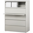 Pemberly Row 42-in Wide Metal 5 Drawer Lateral Filing Cabinet Light Gray