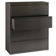 Pemberly Row 42-in Wide Metal 4 Drawer Lateral Filing Cabinet Charcoal