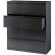 Pemberly Row 42-in Wide Metal 4 Drawer Lateral Filing Cabinet Charcoal