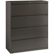 Pemberly Row 42-in Wide Metal 4 Drawer Lateral Filing Cabinet Charcoal