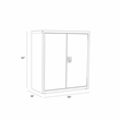 Pemberly Row Welded Metal Storage Cabinet with 2 Shelves Putty/Beige