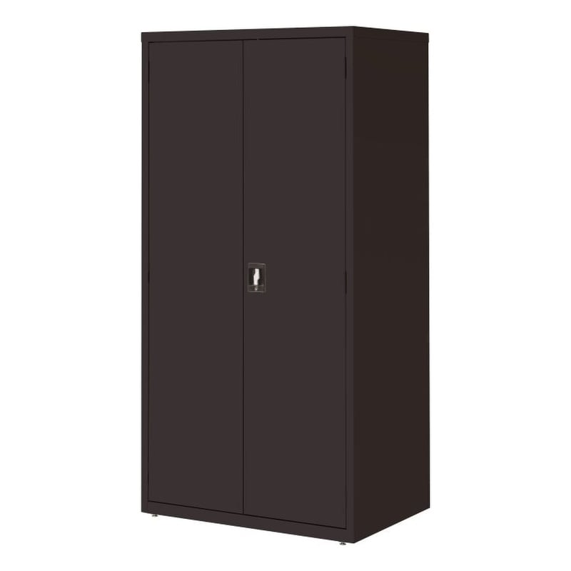 Pemberly Row Welded Metal Storage Cabinet with 4 Adjustable Shelves in Black