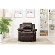 Pemberly Row Burnished Brown Faux Leather Glider Rocker Recliner