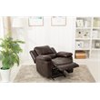 Pemberly Row Burnished Brown Faux Leather Glider Rocker Recliner