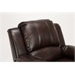 Pemberly Row Burnished Brown Faux Leather Glider Rocker Recliner