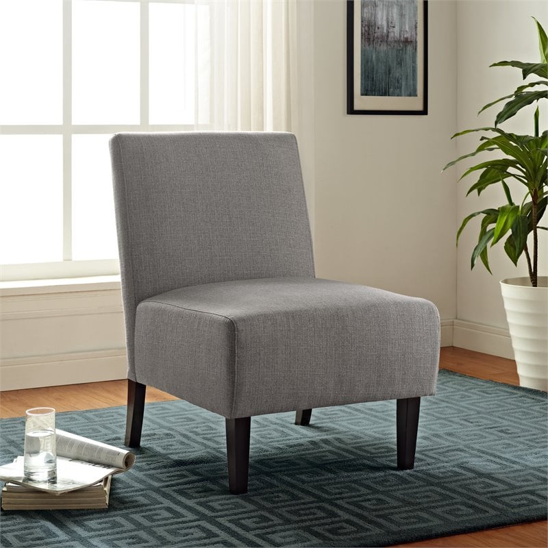 Pemberly Row Modern / Contemporary Slipper Chair Gray Finish