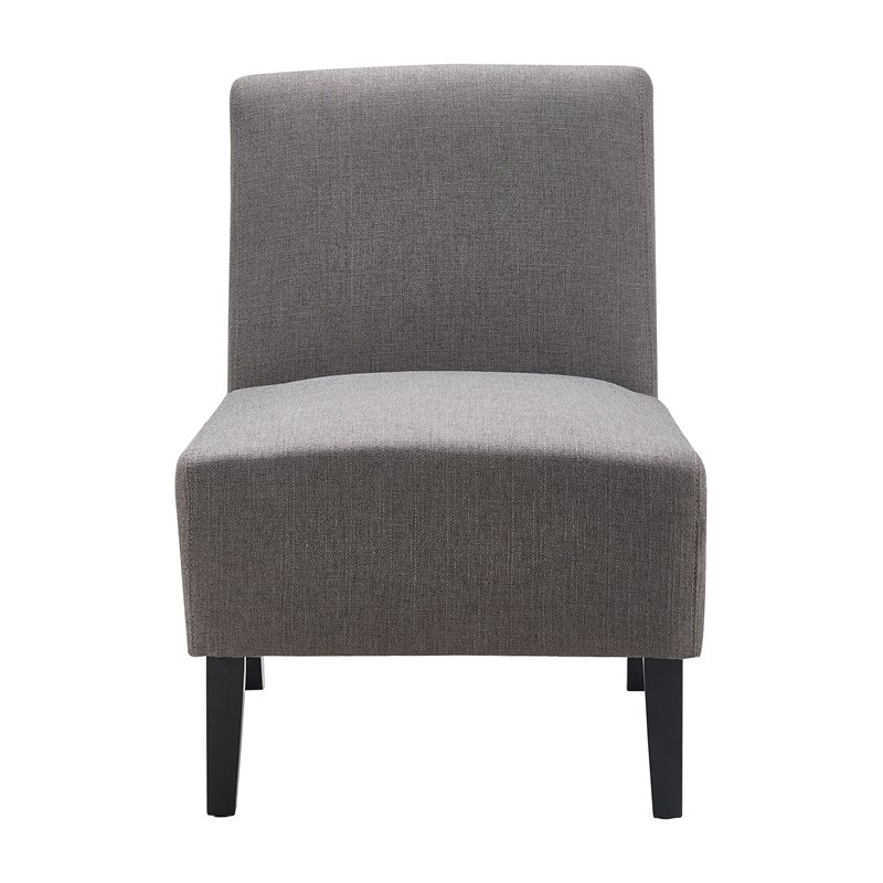 Pemberly Row Modern / Contemporary Slipper Chair Gray Finish