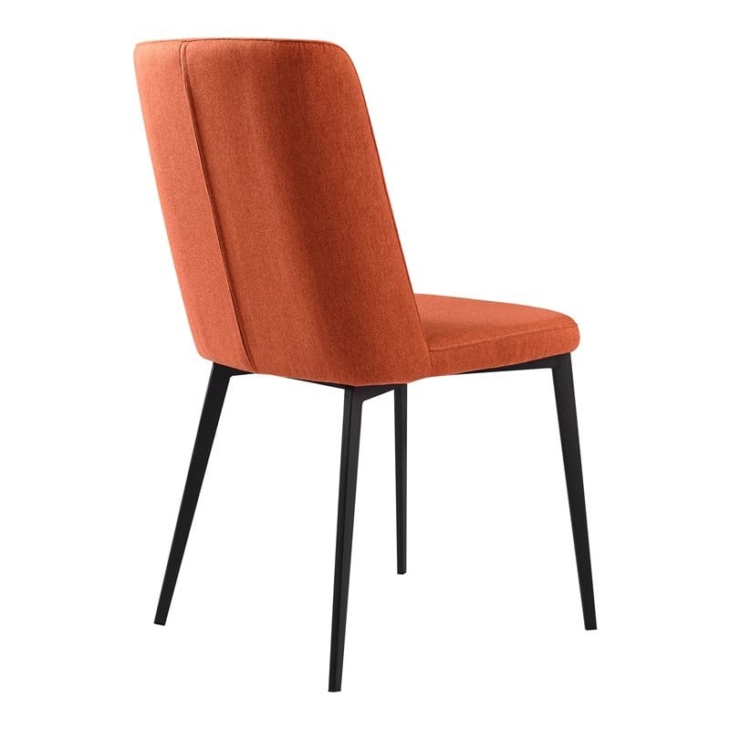 Pemberly Row Modern Fabric Dining Chair in Black Finish (Set of 2)