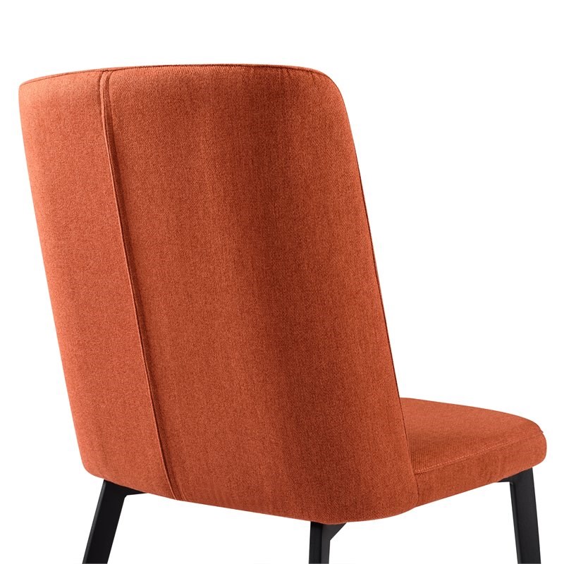 Pemberly Row Modern Fabric Dining Chair in Black Finish (Set of 2)