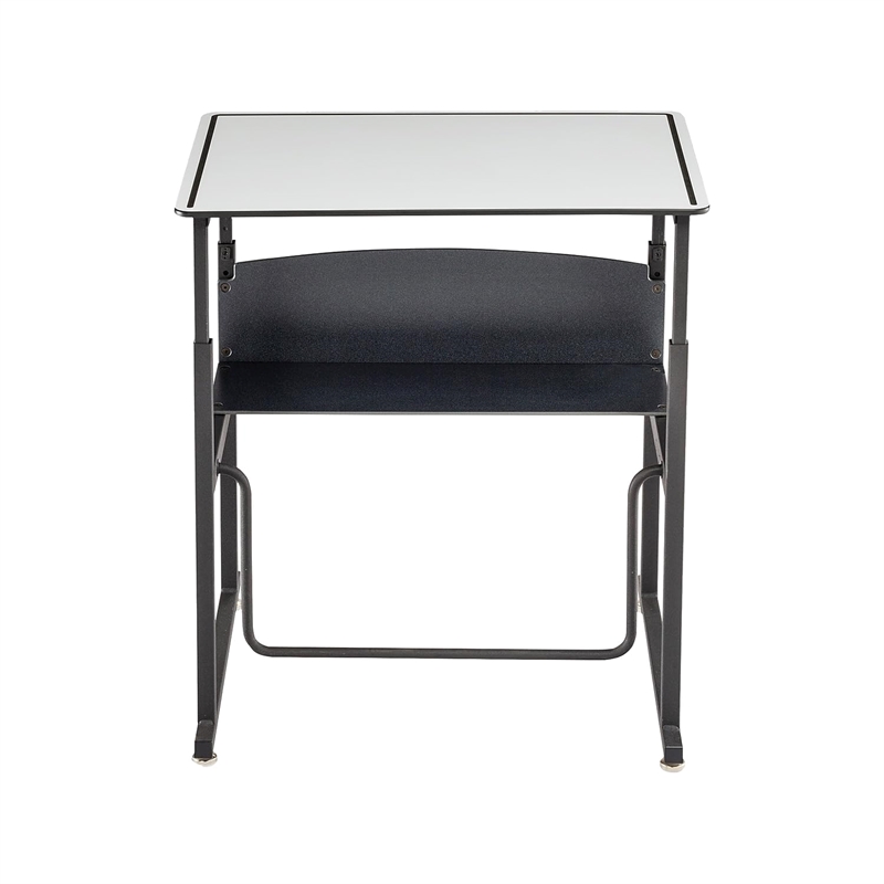 Pemberly Row Modern / Contemporary Adjustable Height Stainless Steel Desk