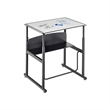 Pemberly Row Modern / Contemporary Adjustable Height Stainless Steel Desk