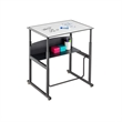 Pemberly Row Modern / Contemporary Adjustable Height Stainless Steel Desk