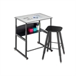 Pemberly Row Modern / Contemporary Adjustable Height Stainless Steel Desk