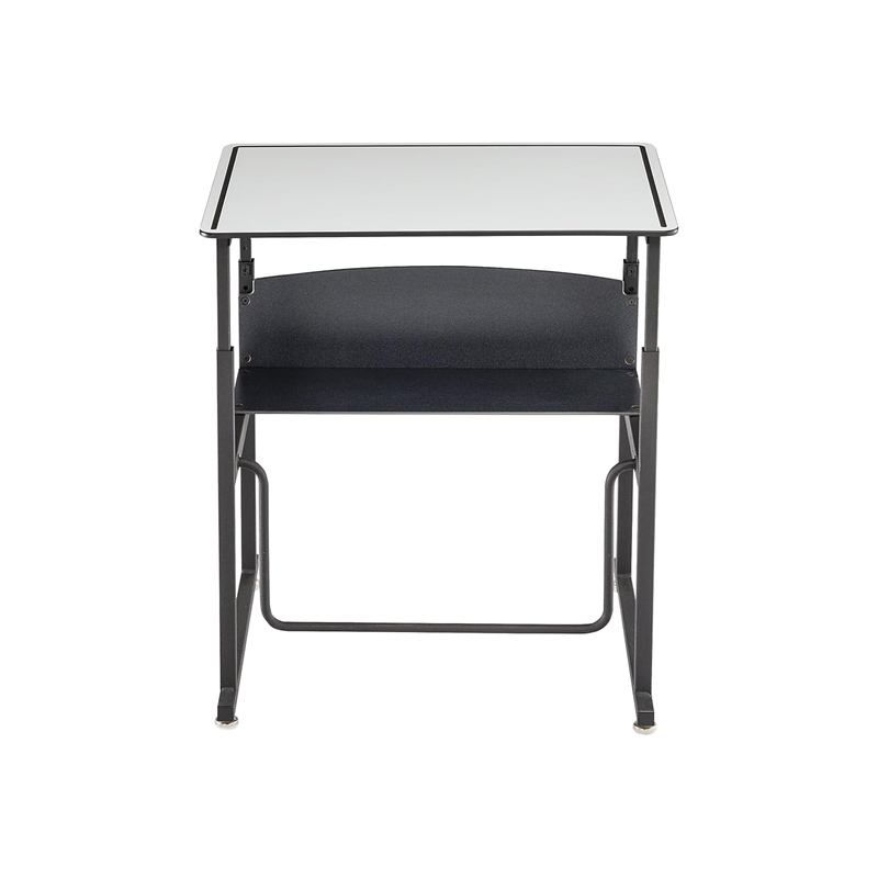 Pemberly Row Modern / Contemporary Adjustable Height Stainless Steel Desk