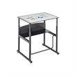 Pemberly Row Modern / Contemporary Adjustable Height Stainless Steel Desk