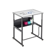 Pemberly Row Modern / Contemporary Adjustable Height Stainless Steel Desk
