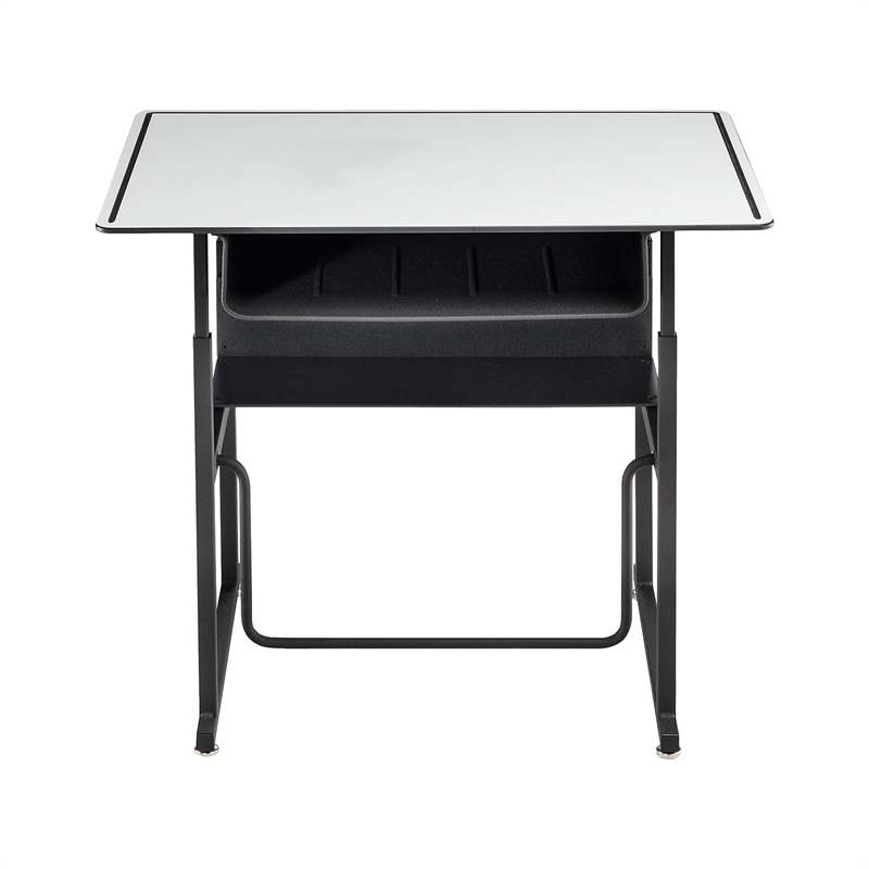 Pemberly Row Modern / Contemporary Adjustable Height Stainless Steel Desk