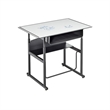 Pemberly Row Modern / Contemporary Adjustable Height Stainless Steel Desk